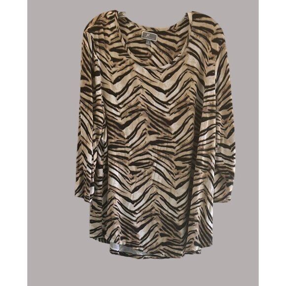 JM Collection Women's Stretch Pull On Print Blouse Size XL - Picture 5 of 6